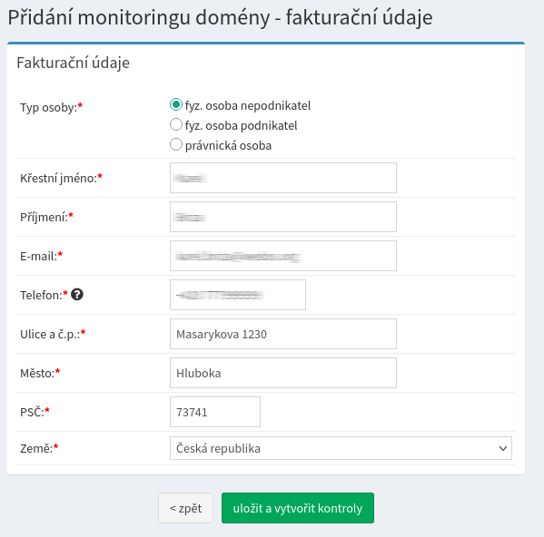 Dokončení nastavení
